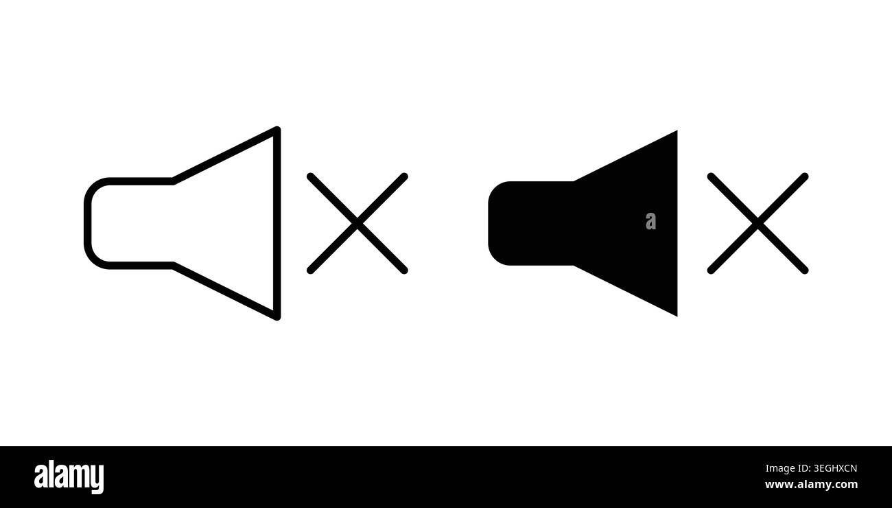 Mute icon illustration. Pixel perfect vector graphics Stock Vector