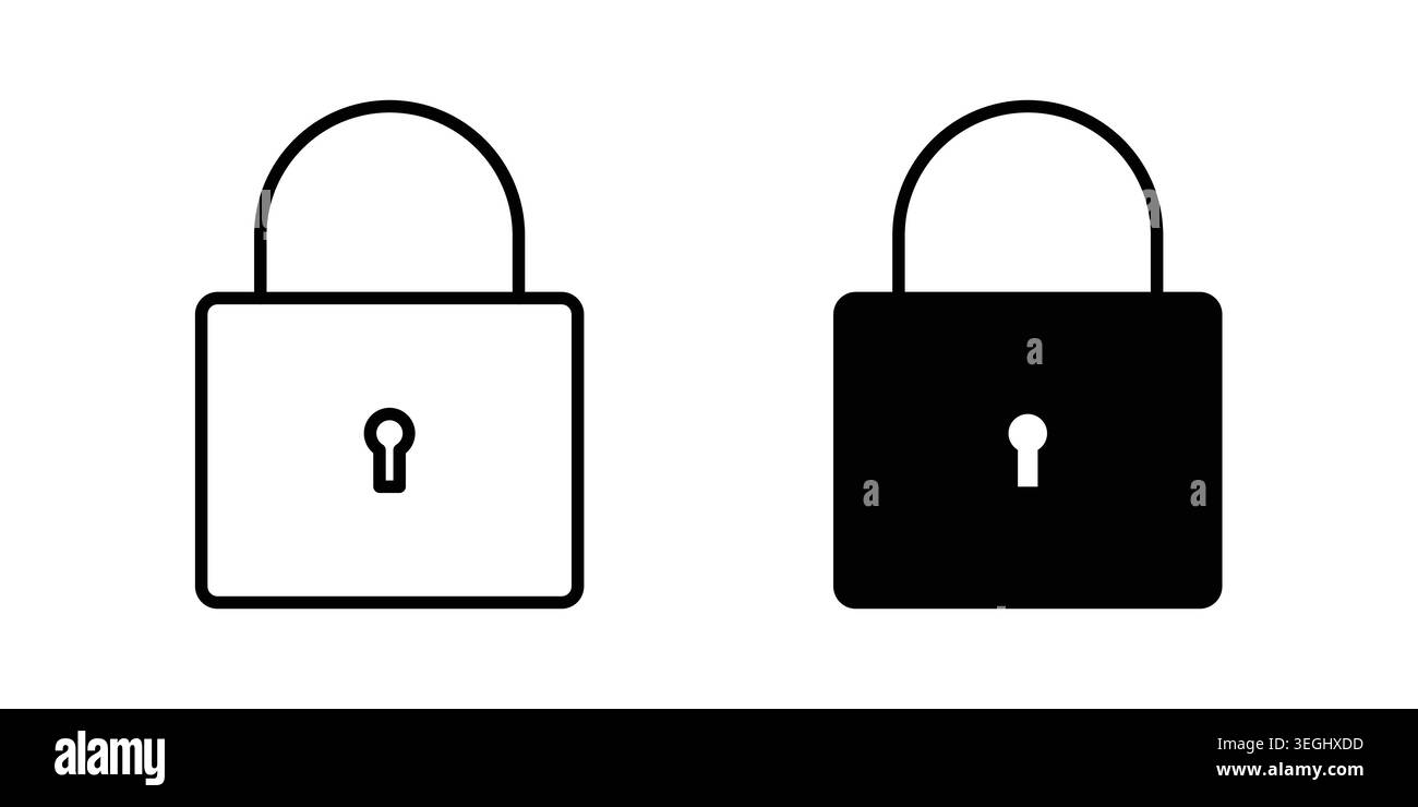 Lock icon illustration. Pixel perfect vector graphics Stock Vector