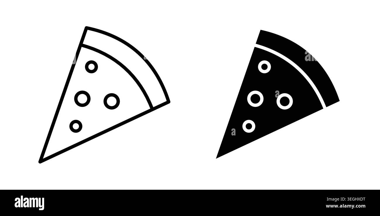 Pizza slice icon illustration. Pixel perfect vector graphics Stock Vector