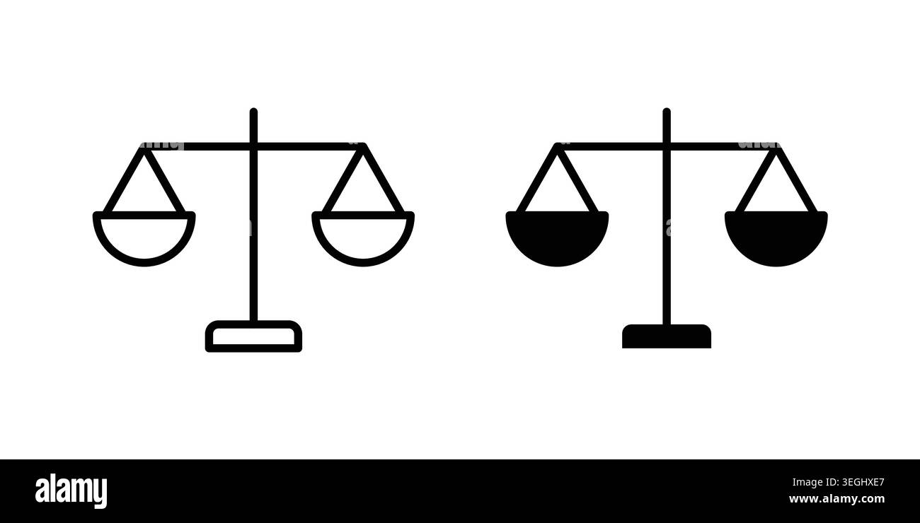Balance scale icon illustration. Pixel perfect vector graphics Stock Vector