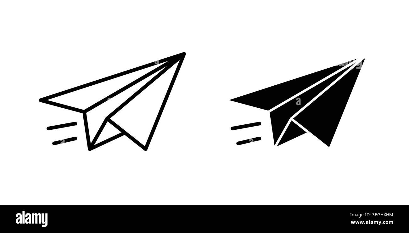 Paper plane icon illustration. Pixel perfect vector graphics Stock Vector