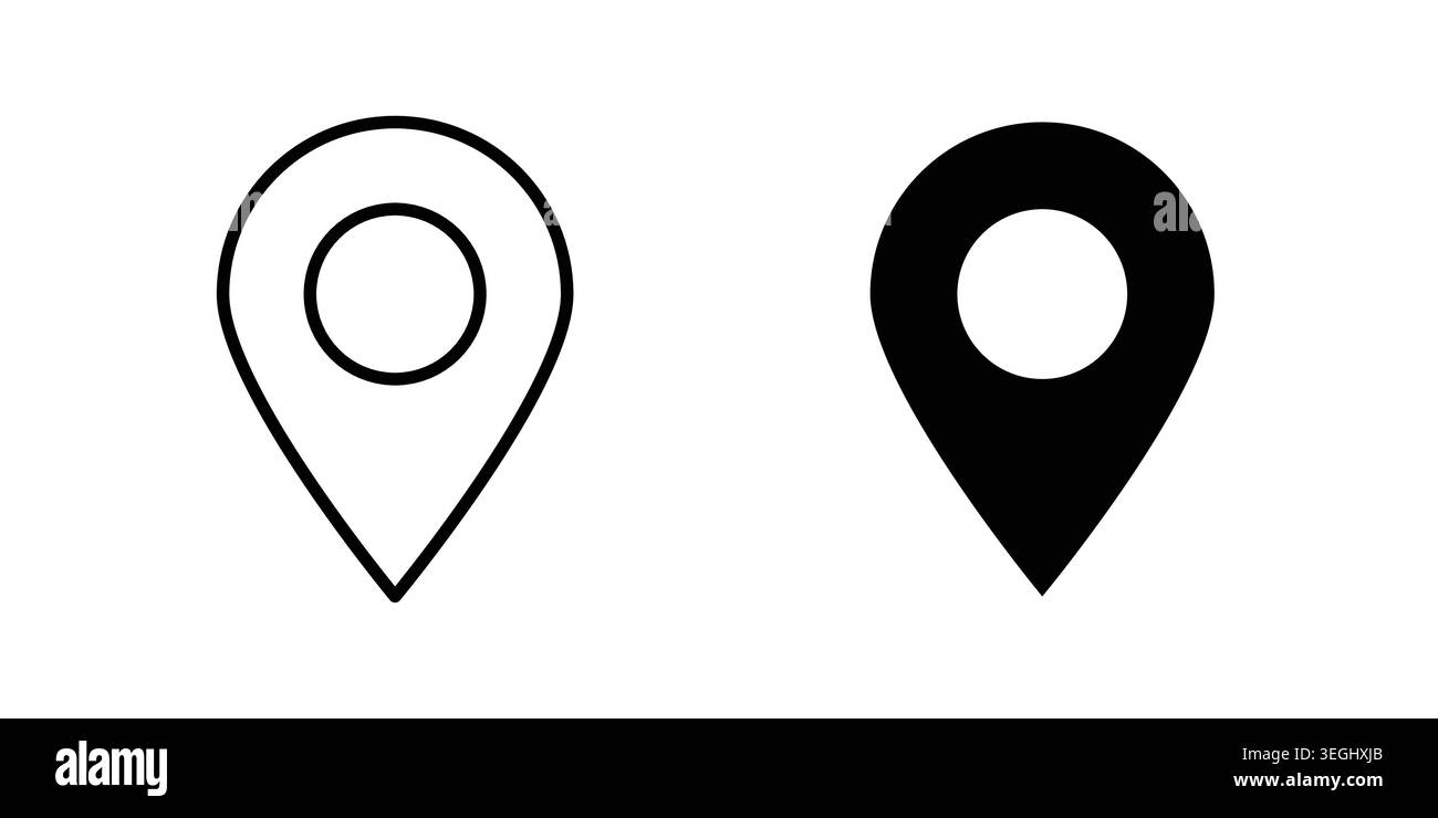 Location pin icon illustration. Pixel perfect vector graphics Stock Vector