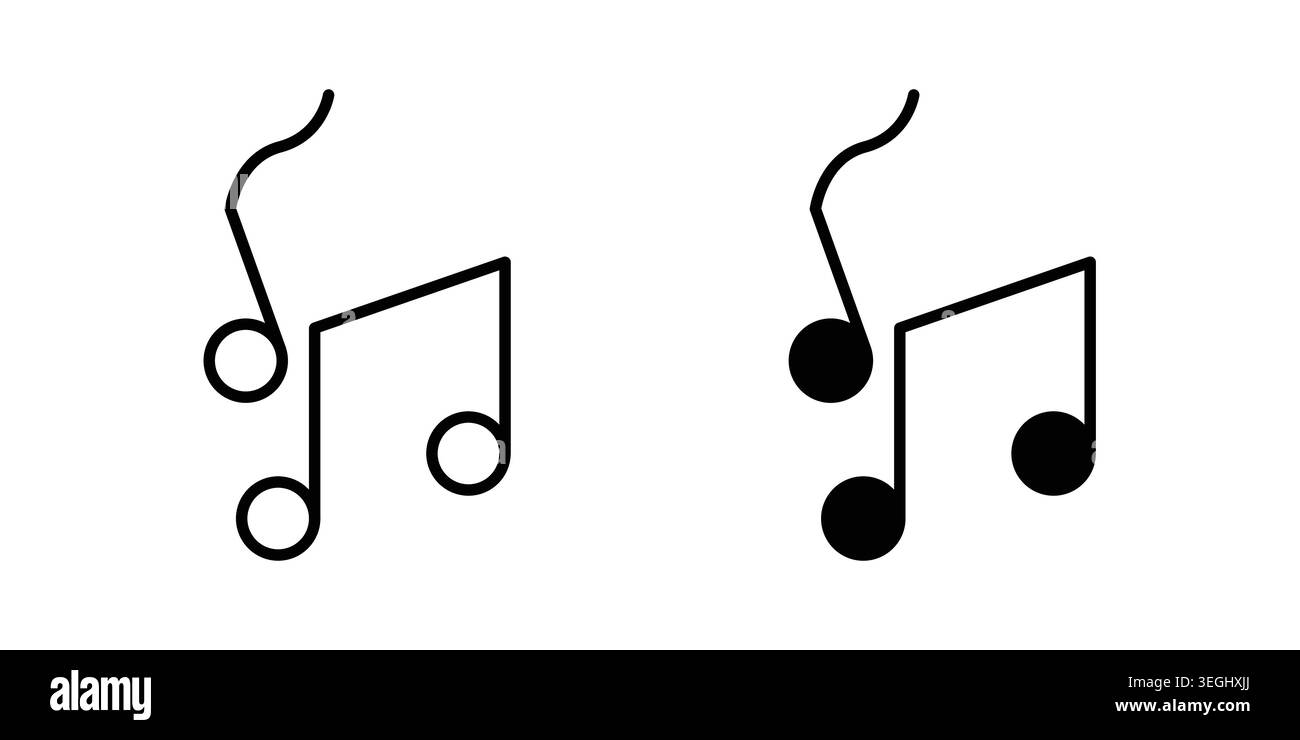 Music note icon illustration. Pixel perfect vector graphics Stock Vector