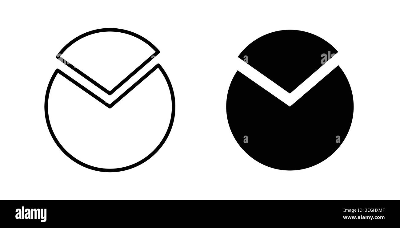 Pie chart icon illustration. Pixel perfect vector graphics Stock Vector