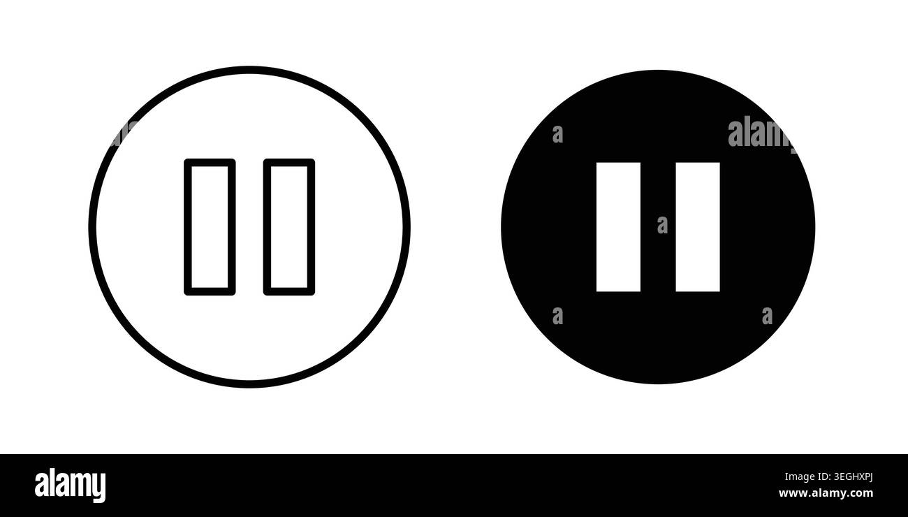 Pause icon illustration. Pixel perfect vector graphics Stock Vector