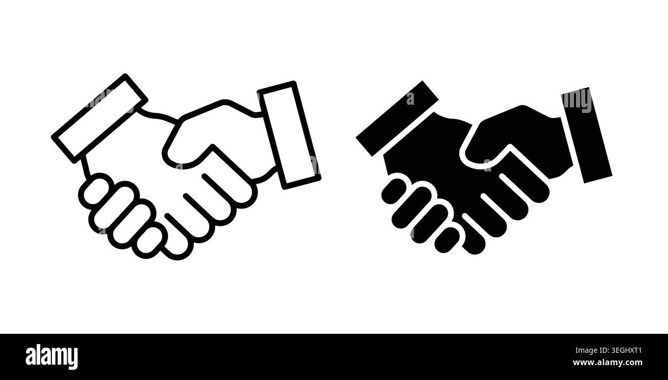 Partnership handshake icon illustration. Pixel perfect vector graphics Stock Vector