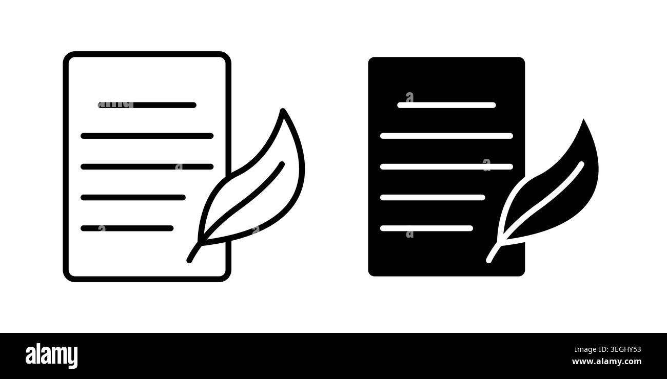 Quill icon illustration. Pixel perfect vector graphics Stock Vector