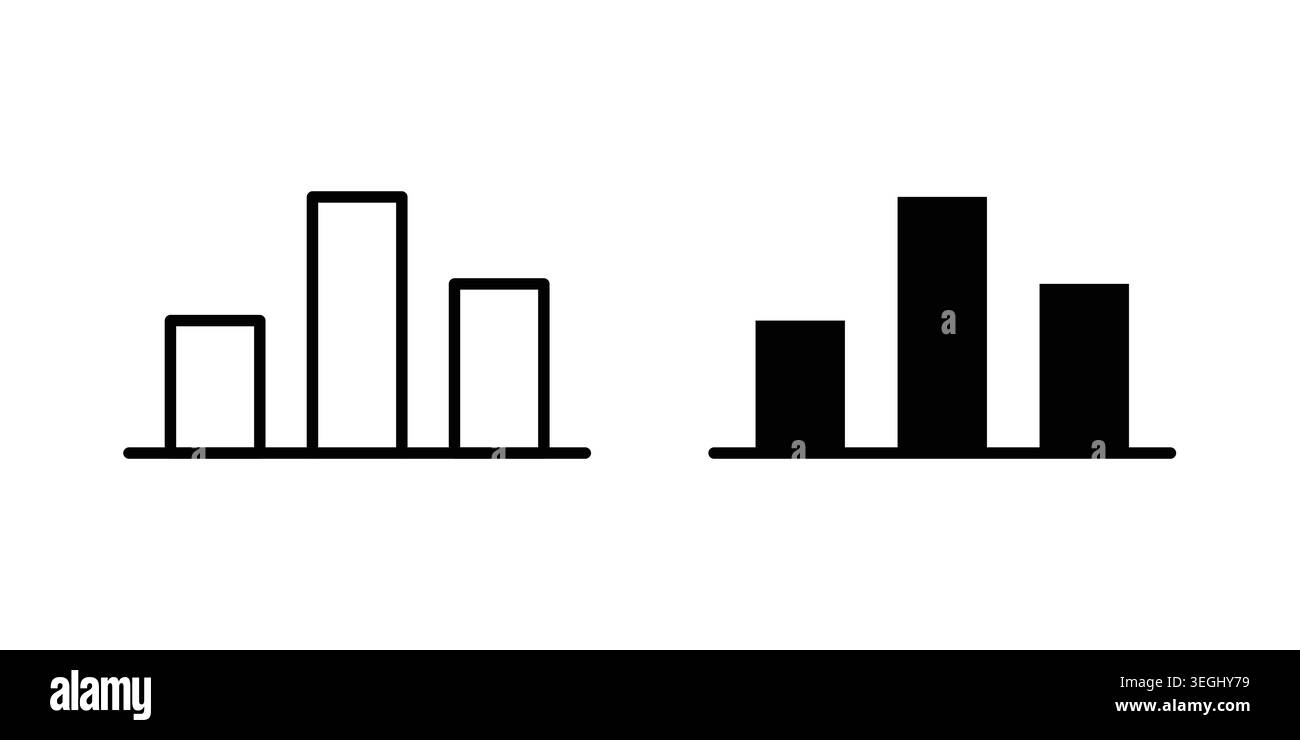 Bar chart icon illustration. Pixel perfect vector graphics Stock Vector