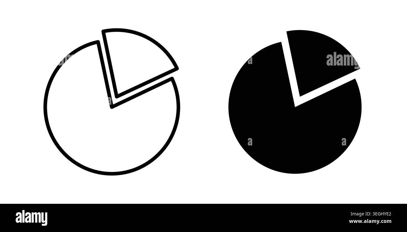 Pie graph icon illustration. Pixel perfect vector graphics Stock Vector