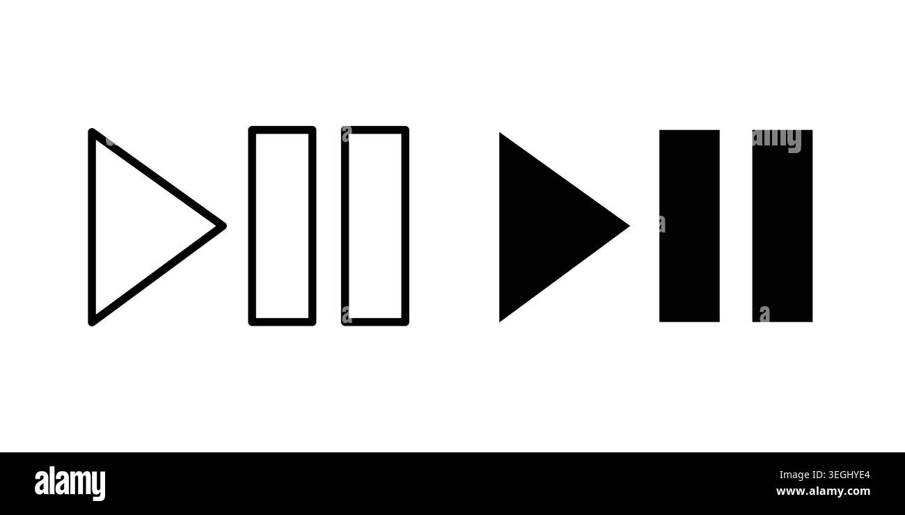 Play pause icon illustration. Pixel perfect vector graphics Stock Vector