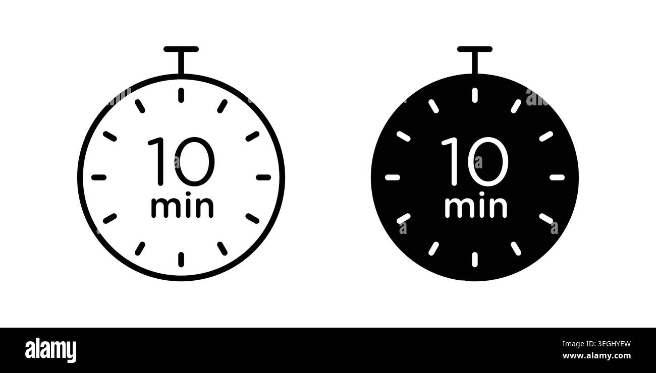 10 minutes icon illustration. Pixel perfect vector graphics Stock Vector