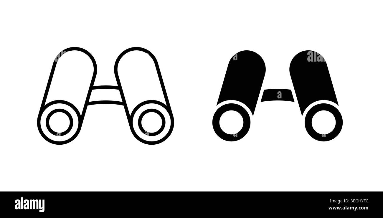Binoculars icon illustration. Pixel perfect vector graphics Stock Vector
