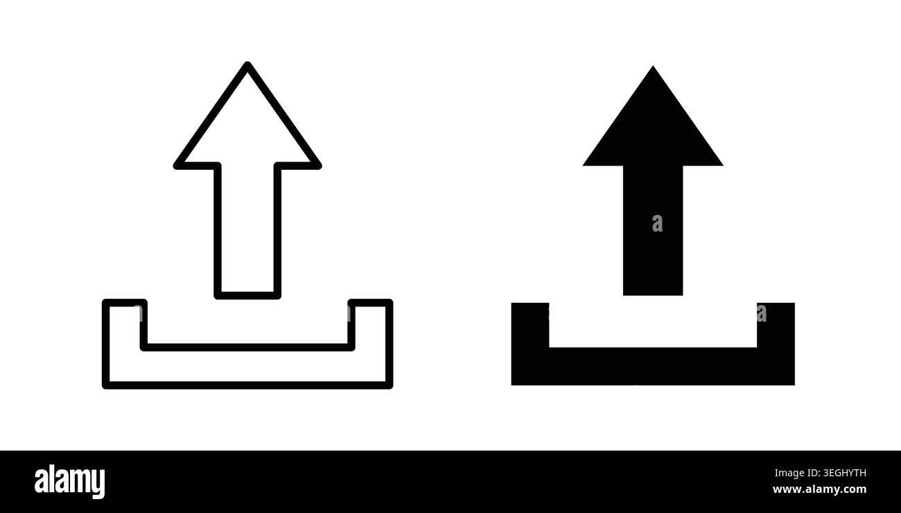 Upload button icon illustration. Pixel perfect vector graphics Stock Vector