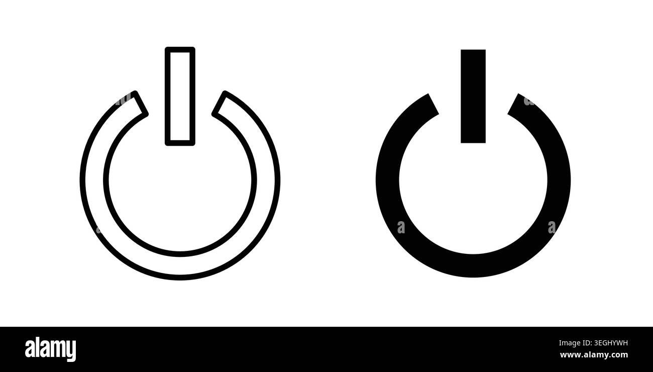 Power button icon illustration. Pixel perfect vector graphics Stock Vector