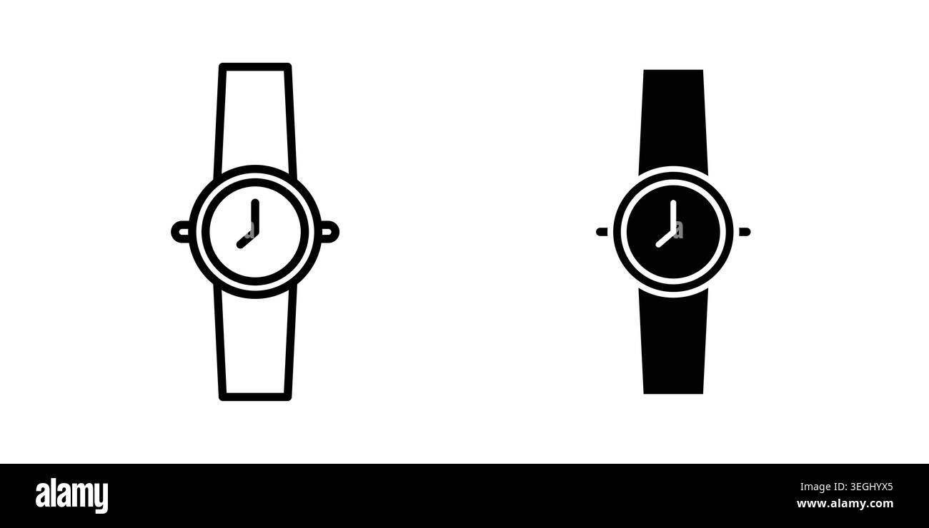 Watch icon illustration. Pixel perfect vector graphics Stock Vector