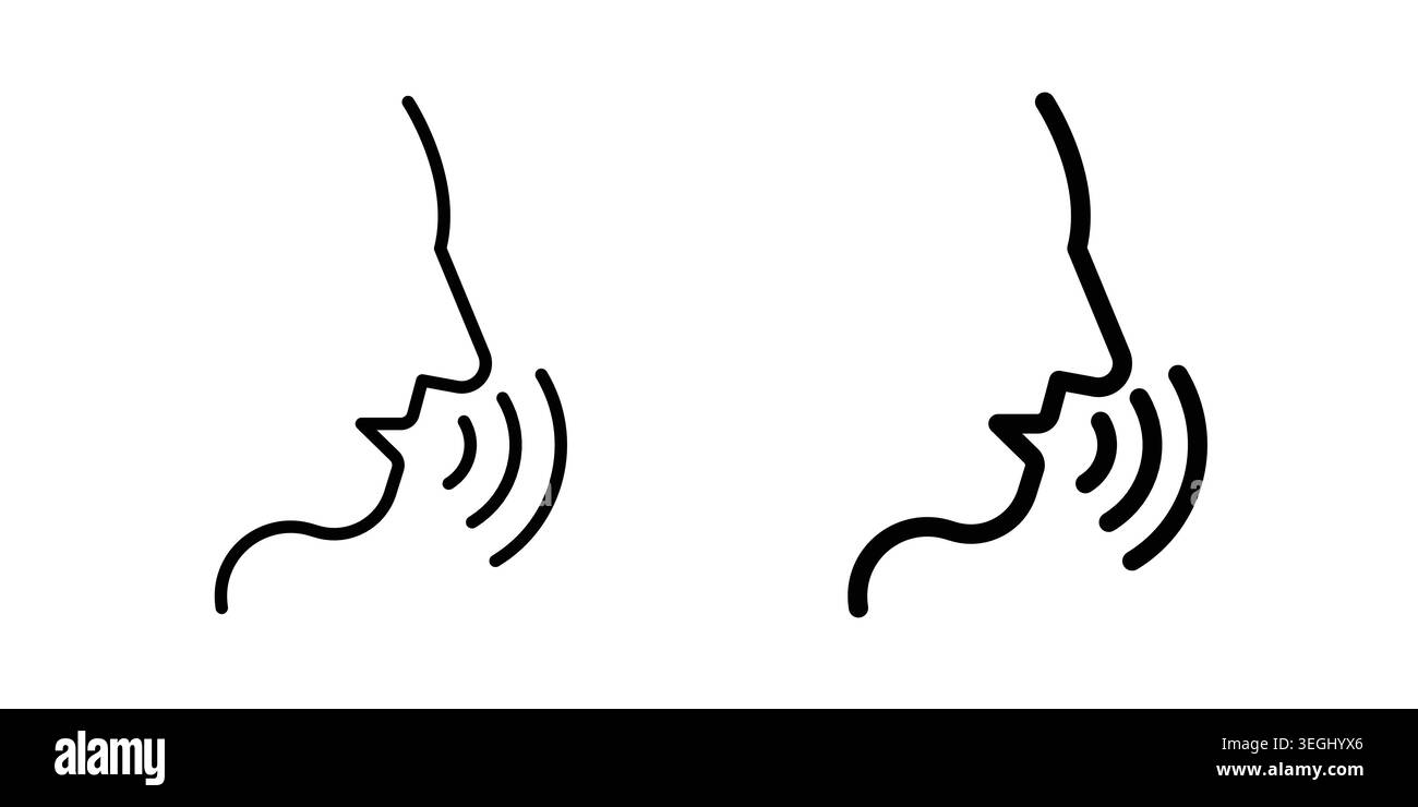 speaking person icon illustration. Pixel perfect vector graphics Stock Vector