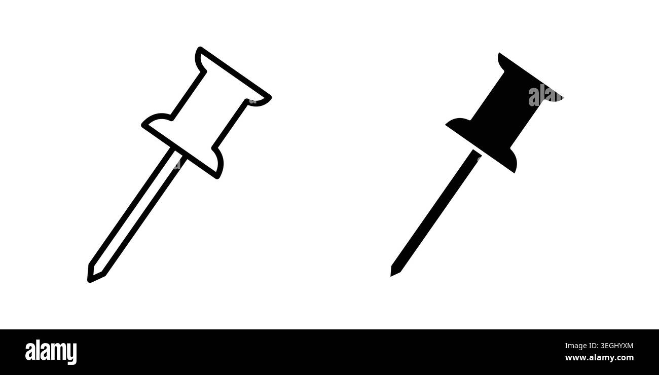 Push pin icon illustration. Pixel perfect vector graphics Stock Vector