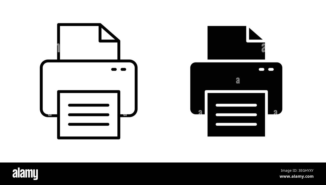Print button icon illustration. Pixel perfect vector graphics Stock Vector