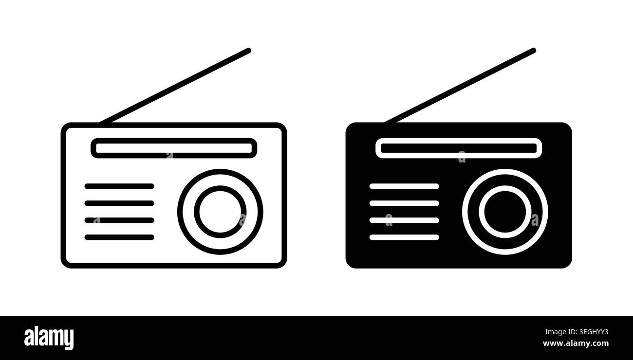 Radio icon illustration. Pixel perfect vector graphics Stock Vector