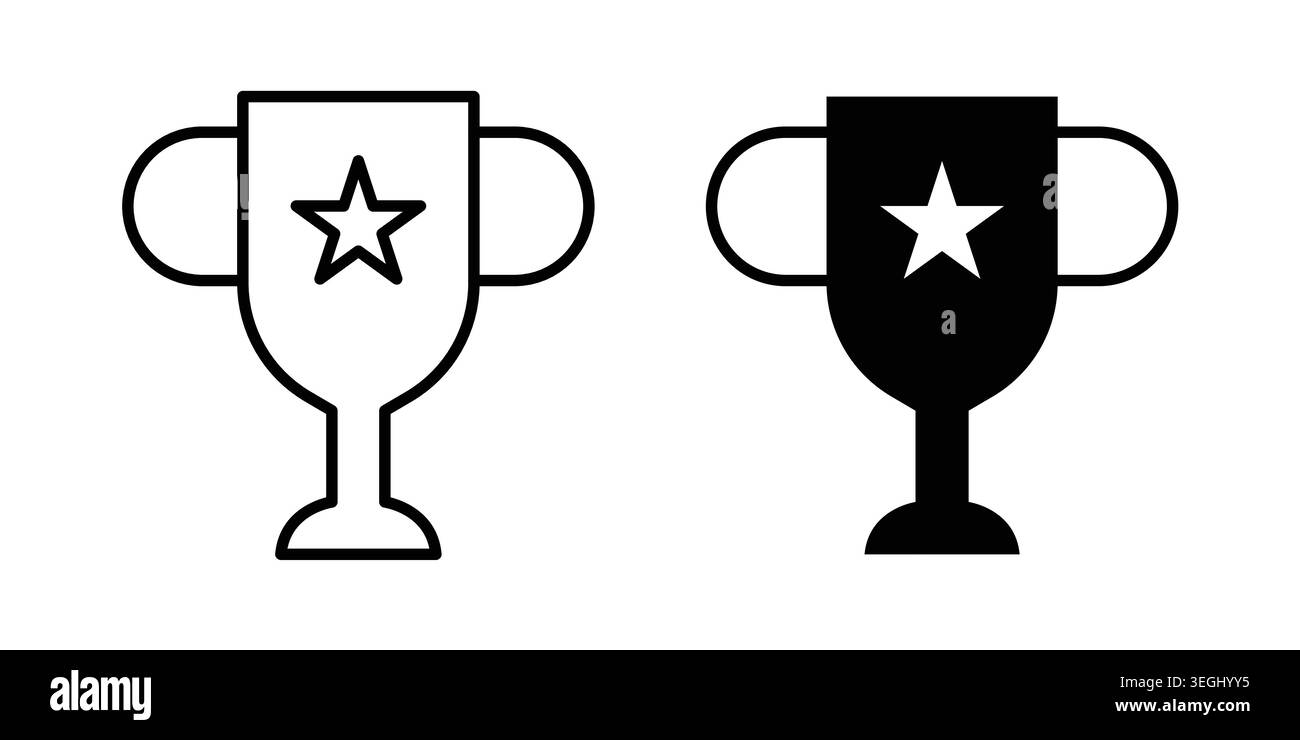 Trophy icon illustration. Pixel perfect vector graphics Stock Vector