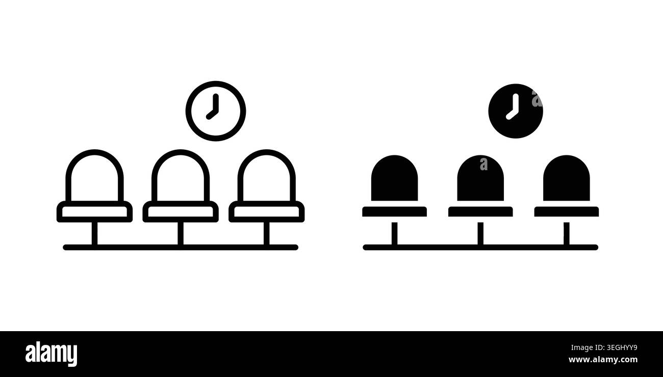 Waiting Room icon illustration. Pixel perfect vector graphics Stock Vector
