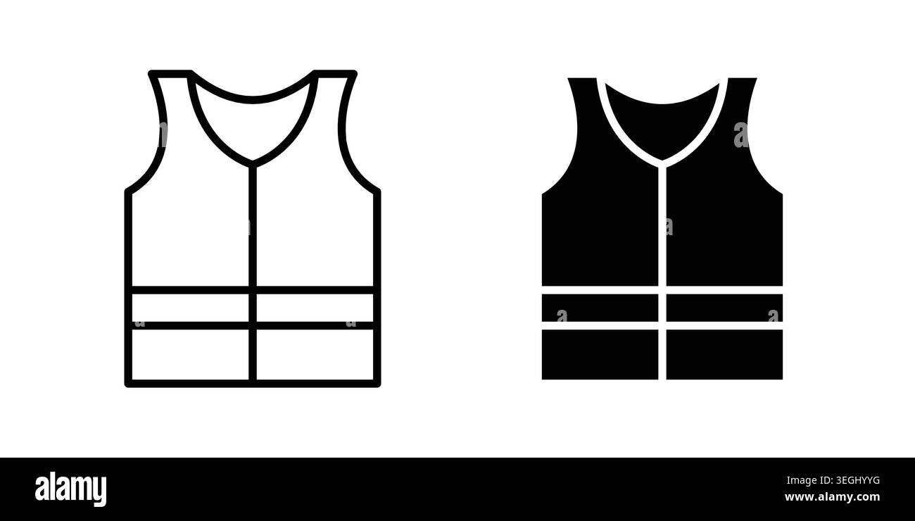 Reflective vest icon illustration. Pixel perfect vector graphics Stock Vector