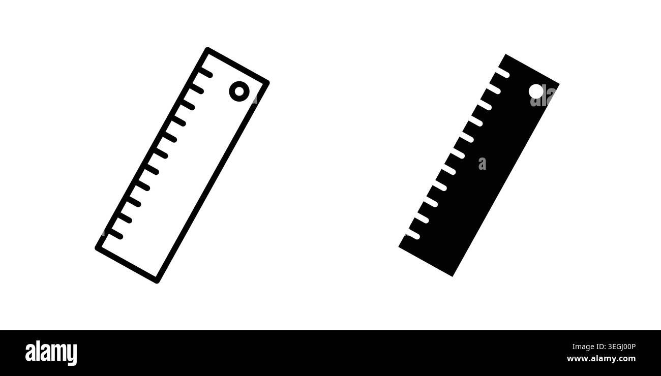 Ruler icon illustration. Pixel perfect vector graphics Stock Vector