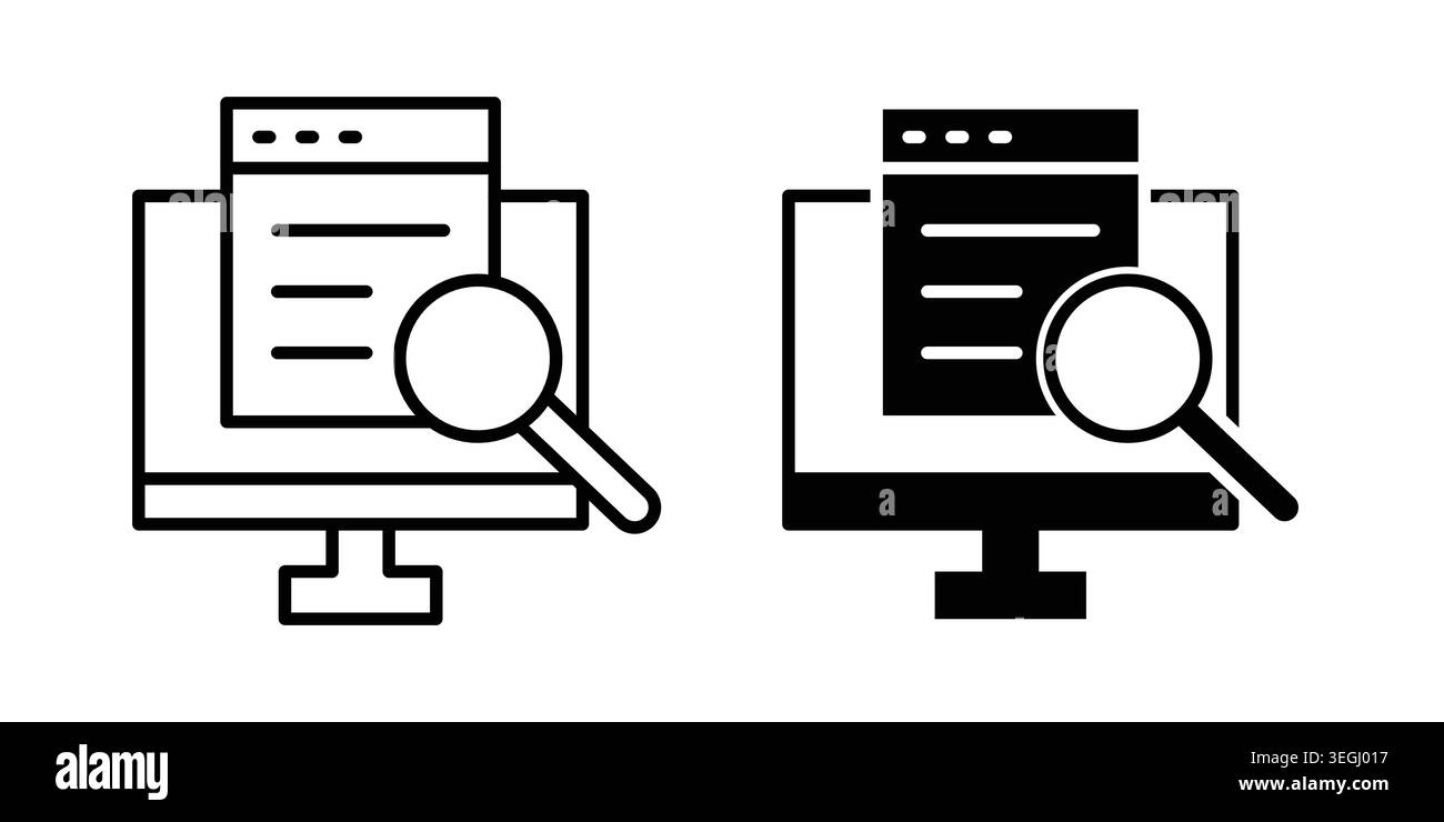 Search online icon illustration. Pixel perfect vector graphics Stock Vector