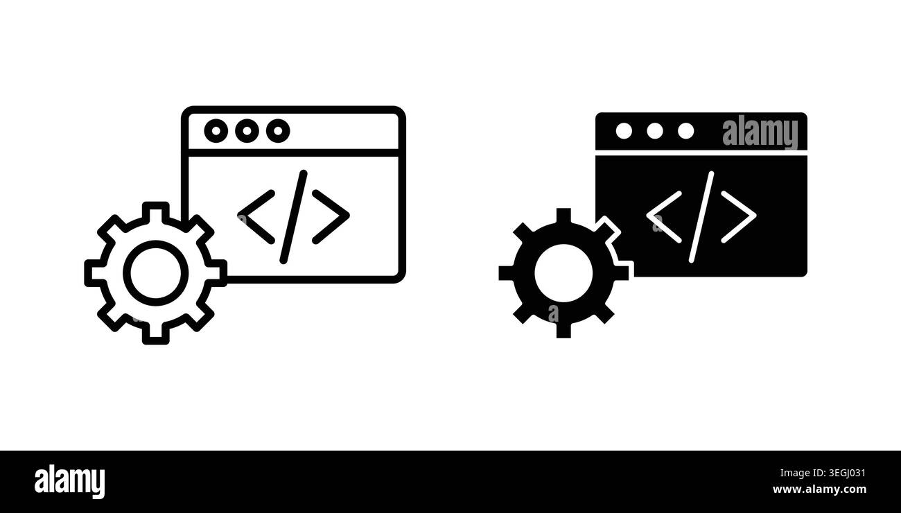 Web development icon illustration. Pixel perfect vector graphics Stock Vector