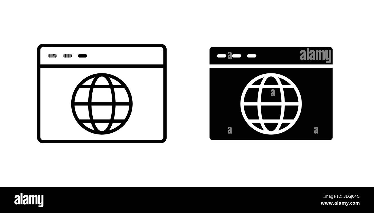 Browser icon illustration. Pixel perfect vector graphics Stock Vector