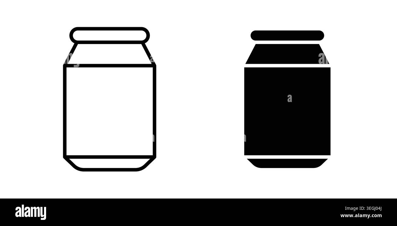 Can icon illustration. Pixel perfect vector graphics Stock Vector