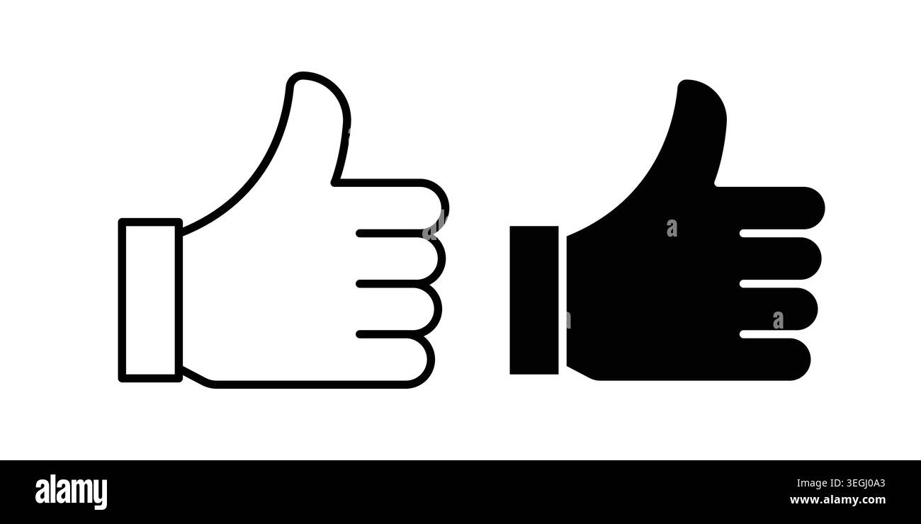 Thumb icon illustration. Pixel perfect vector graphics Stock Vector