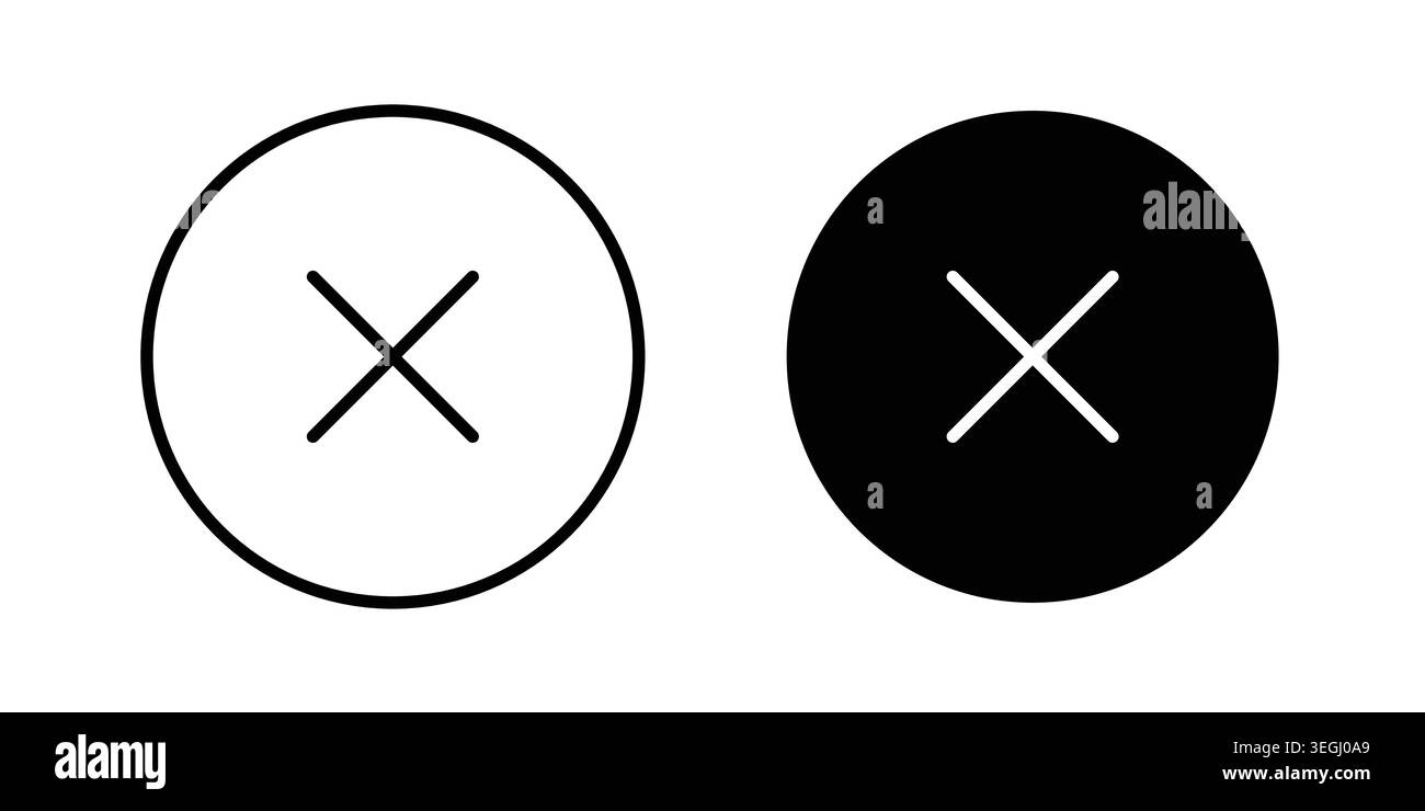 Cancel icon illustration. Pixel perfect vector graphics Stock Vector
