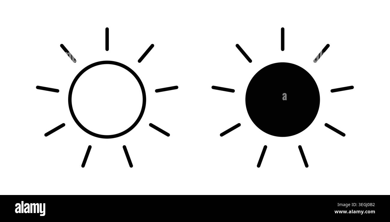 Sun icon illustration. Pixel perfect vector graphics Stock Vector