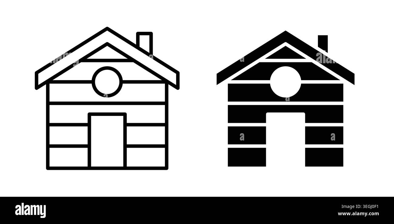 Cabin icon illustration. Pixel perfect vector graphics Stock Vector