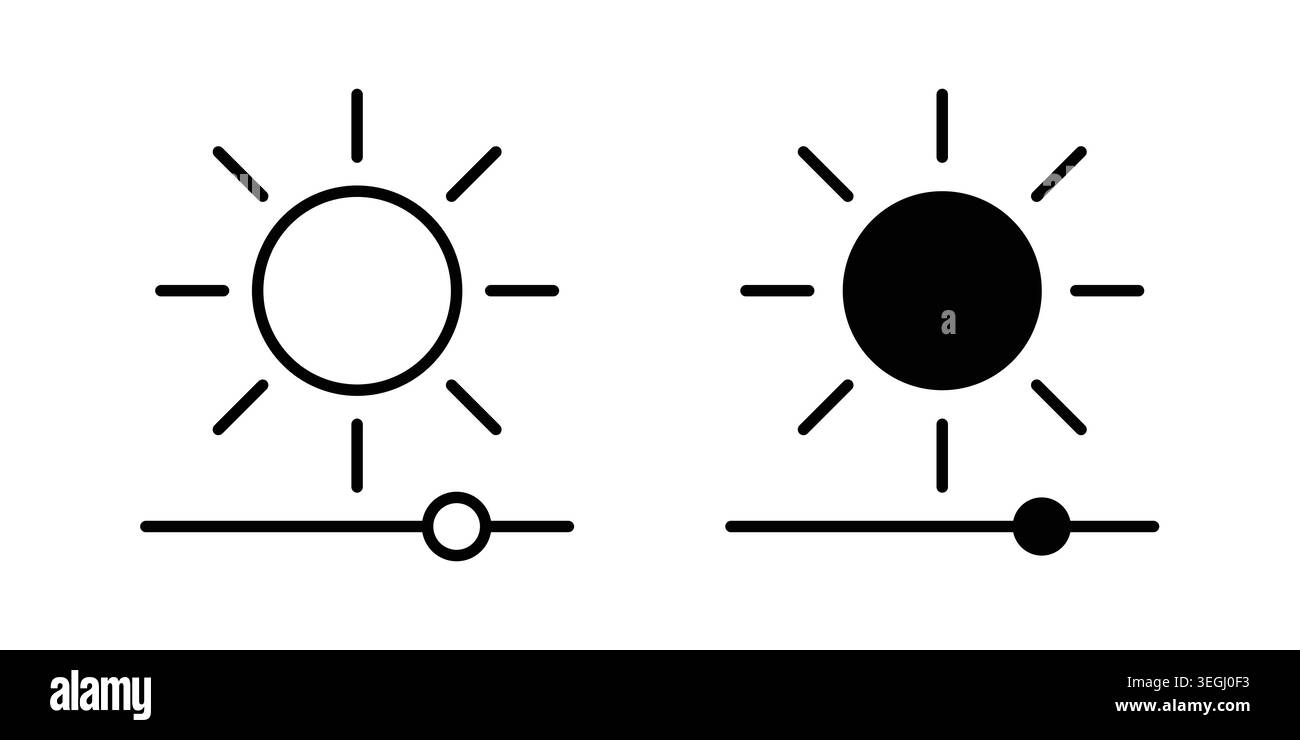Brightness icon illustration. Pixel perfect vector graphics Stock Vector