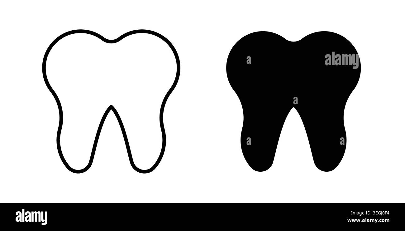 Tooth icon illustration. Pixel perfect vector graphics Stock Vector