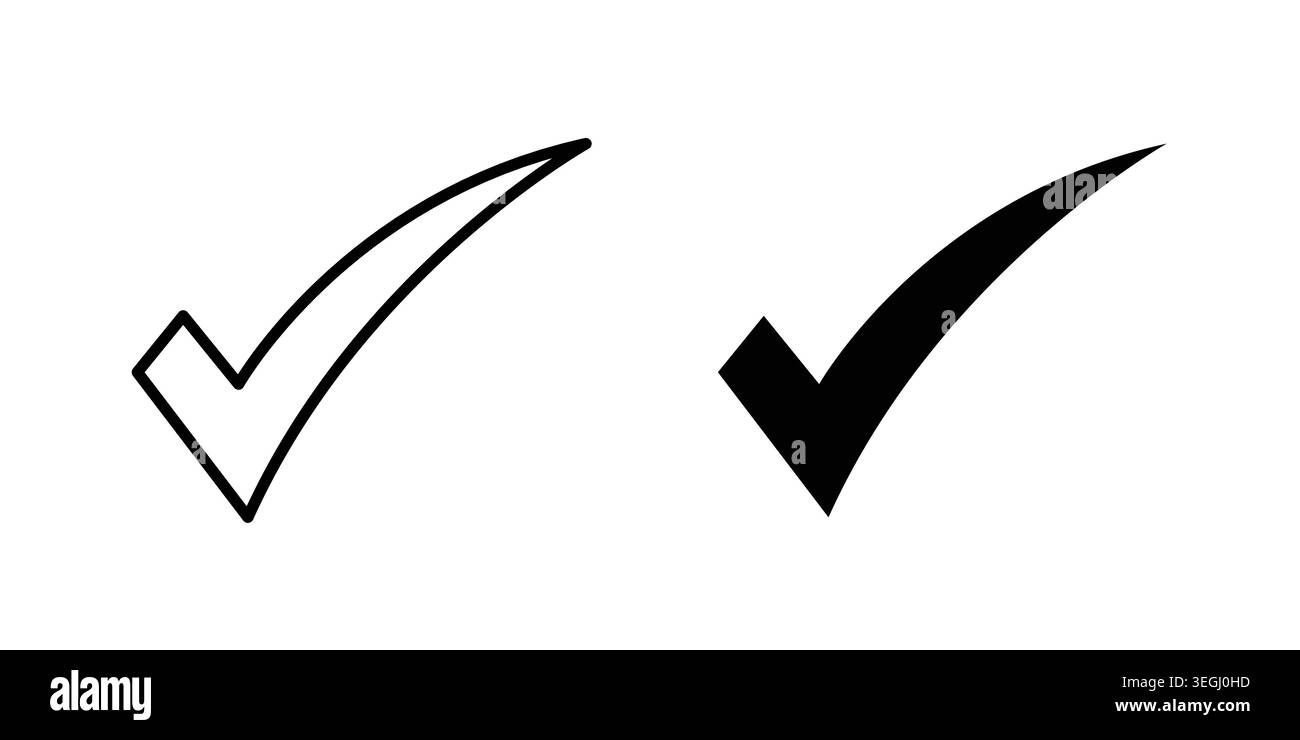 Checkmark icon illustration. Pixel perfect vector graphics Stock Vector