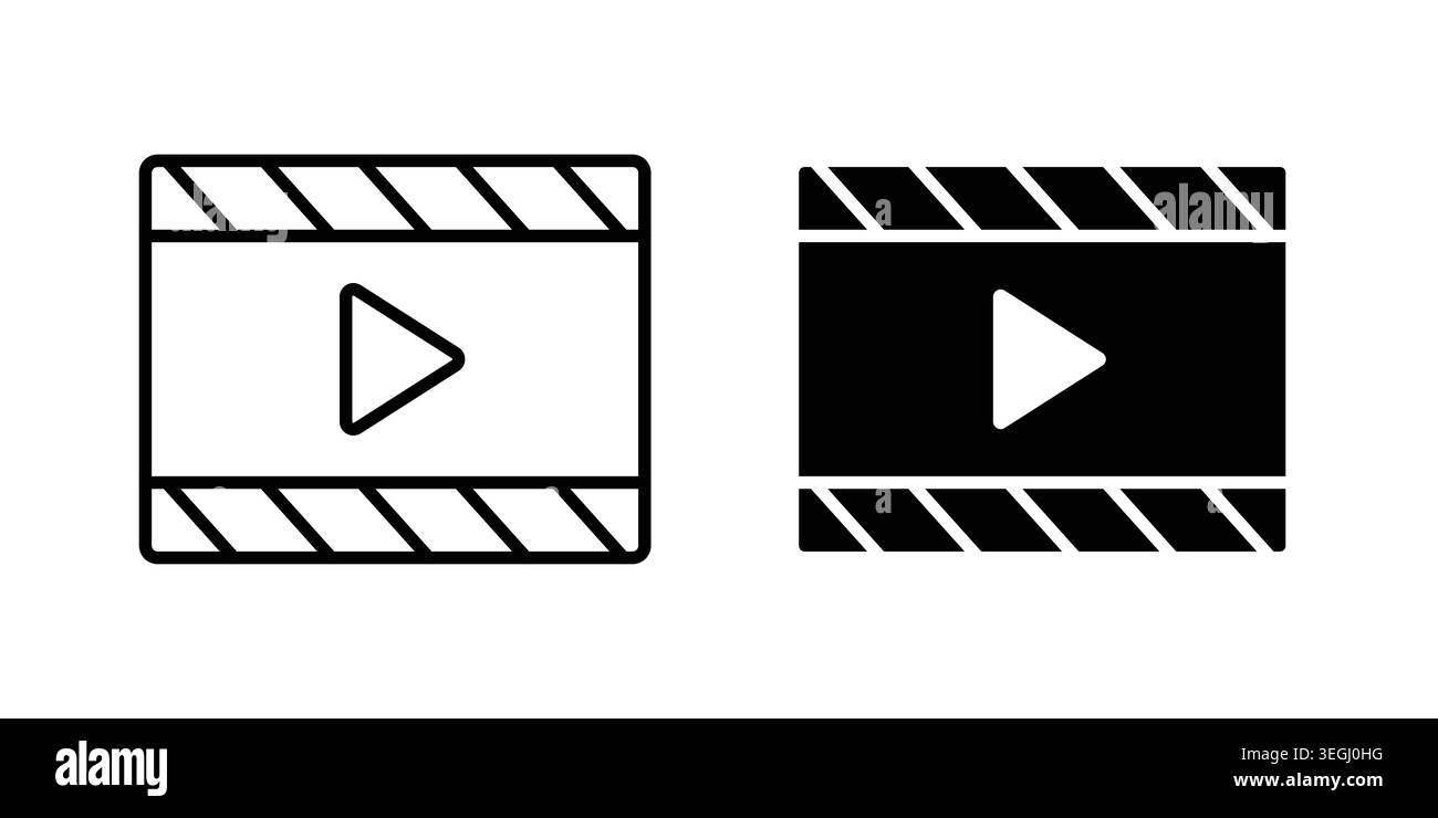 Video icon illustration. Pixel perfect vector graphics Stock Vector