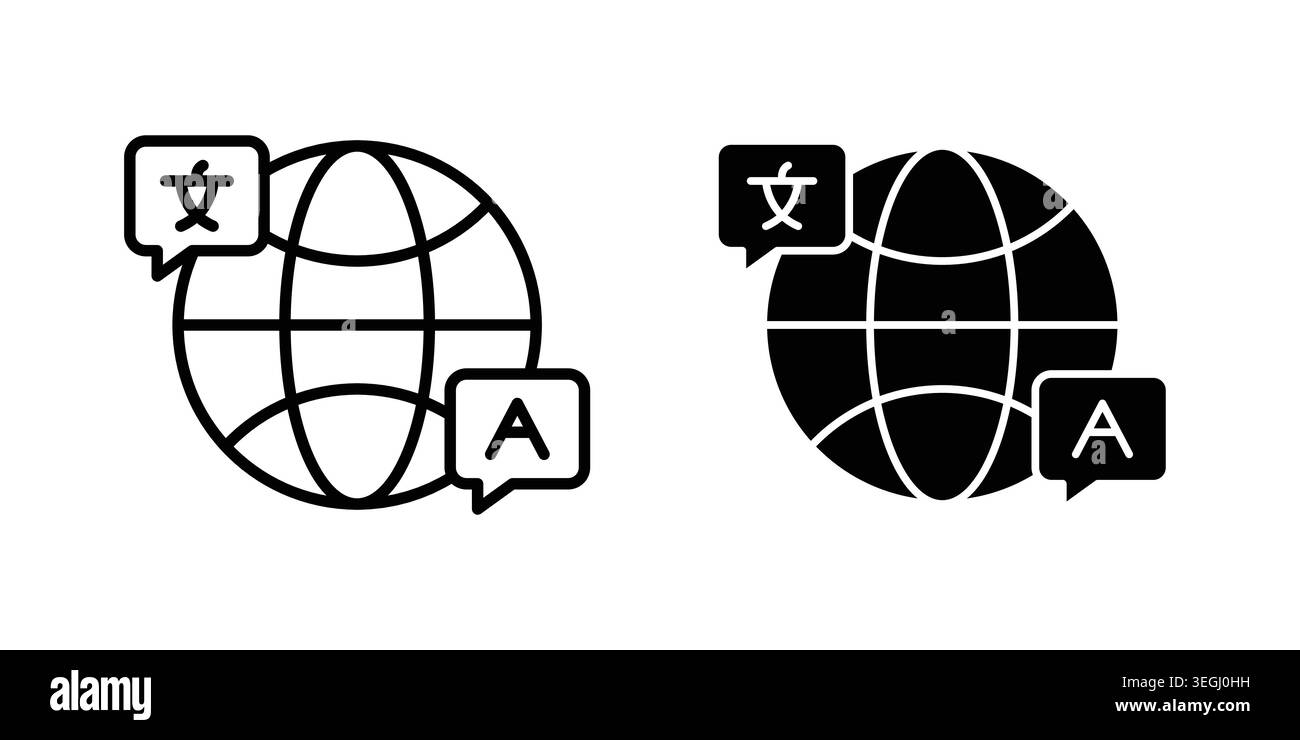 Translate icon illustration. Pixel perfect vector graphics Stock Vector