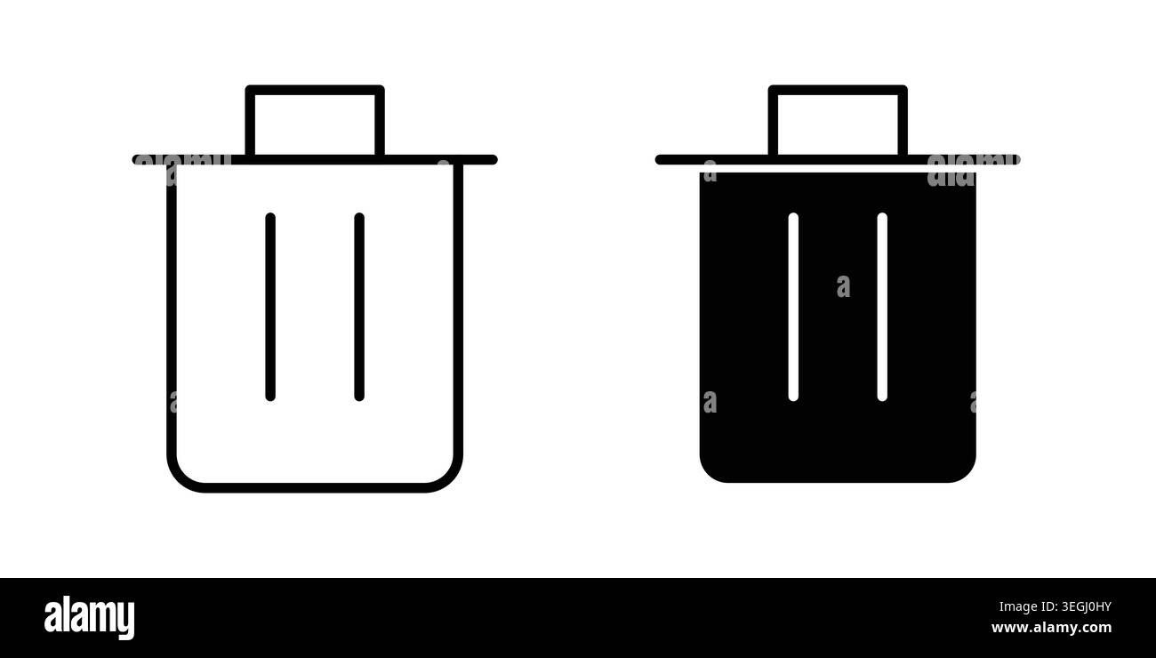 Trash Bin icon illustration. Pixel perfect vector graphics Stock Vector