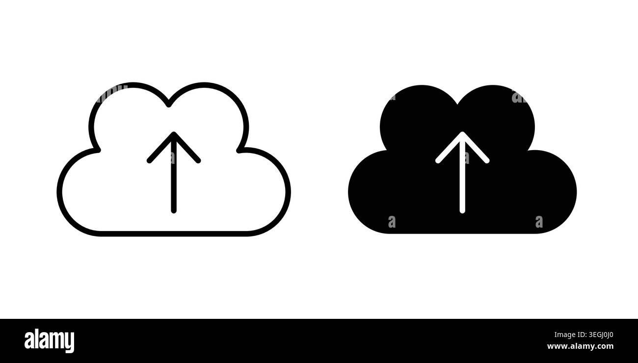 Upload to Cloud icon illustration. Pixel perfect vector graphics Stock Vector