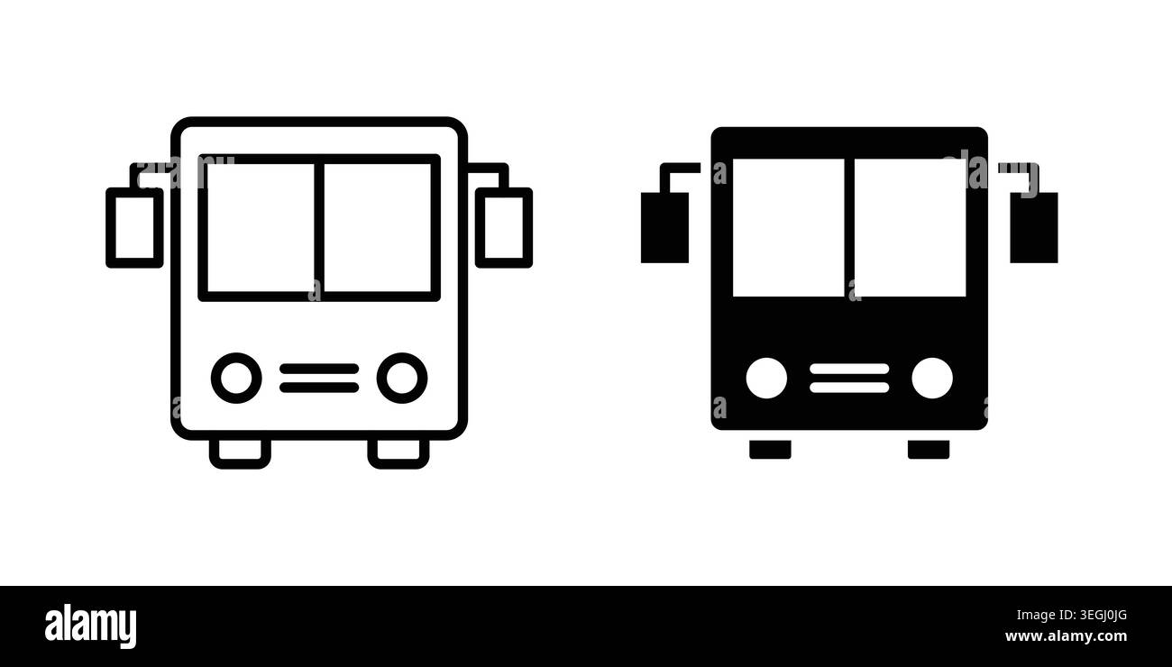Bus icon illustration. Pixel perfect vector graphics Stock Vector