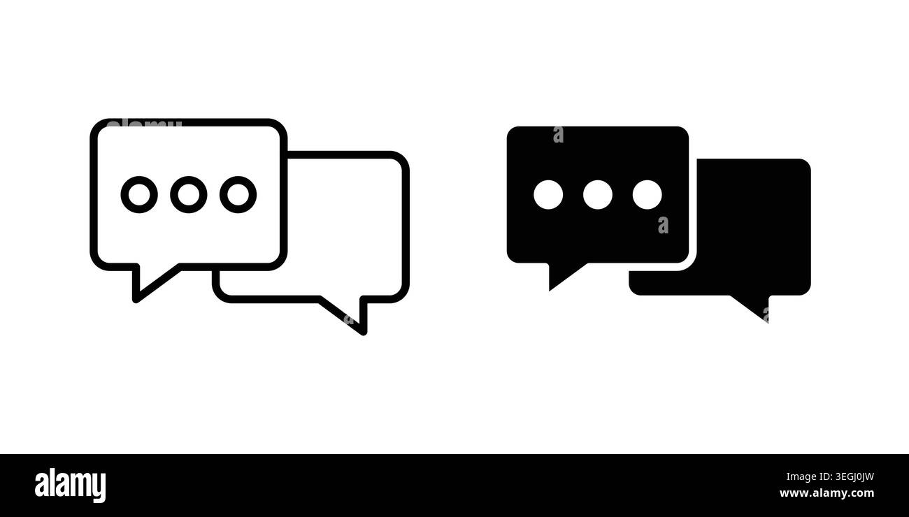 Chat icon illustration. Pixel perfect vector graphics Stock Vector