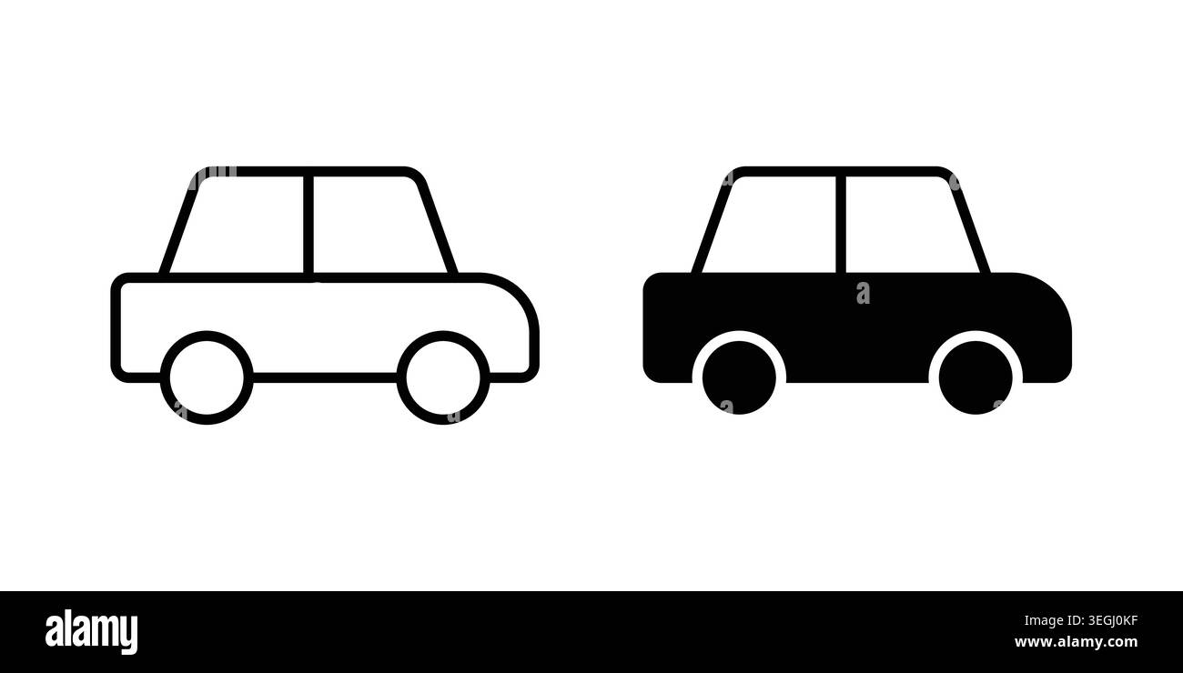 Car icon illustration. Pixel perfect vector graphics Stock Vector