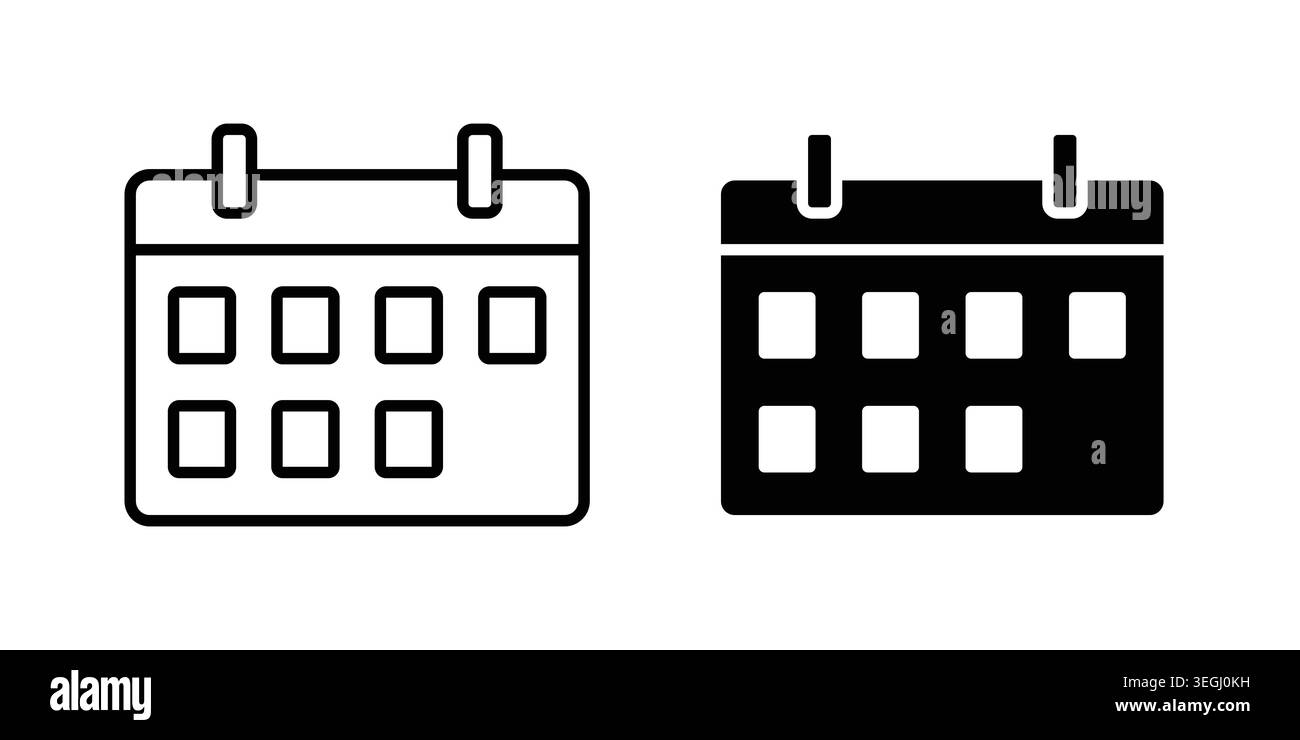 Calendar icon illustration. Pixel perfect vector graphics Stock Vector