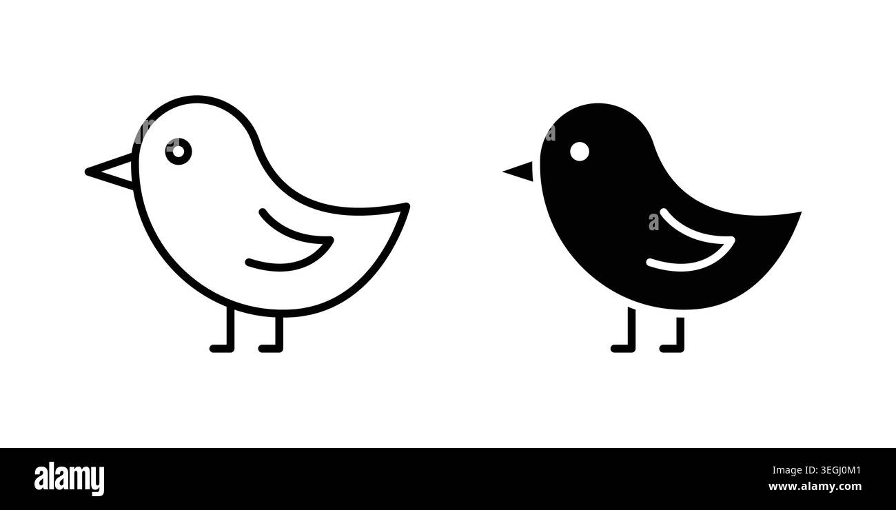 Chick icon illustration. Pixel perfect vector graphics Stock Vector