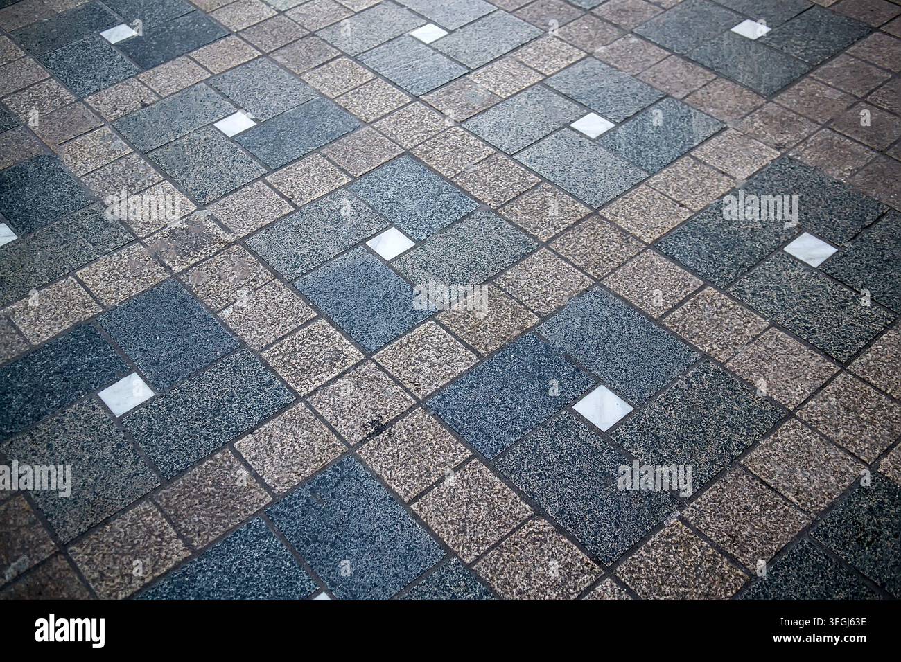 Granite pavement patterned texture background abstract for design Stock Photo