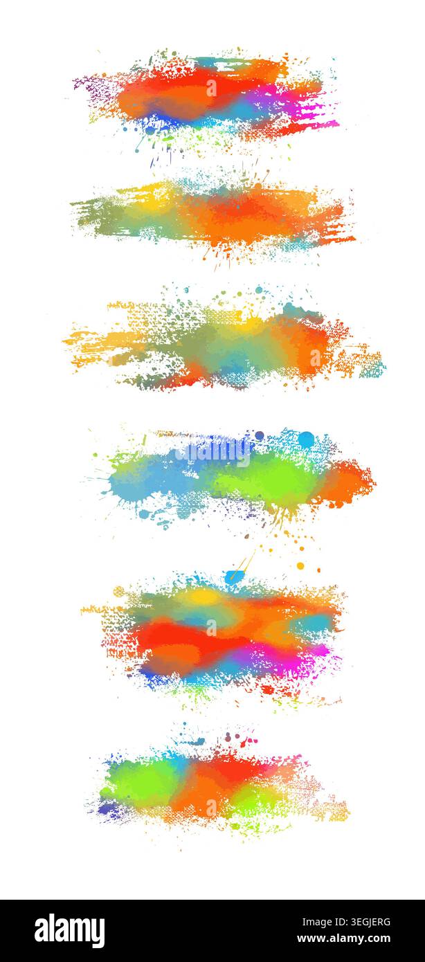 Colored blots set. hand drawn. Not AI, Vector Stock Vector