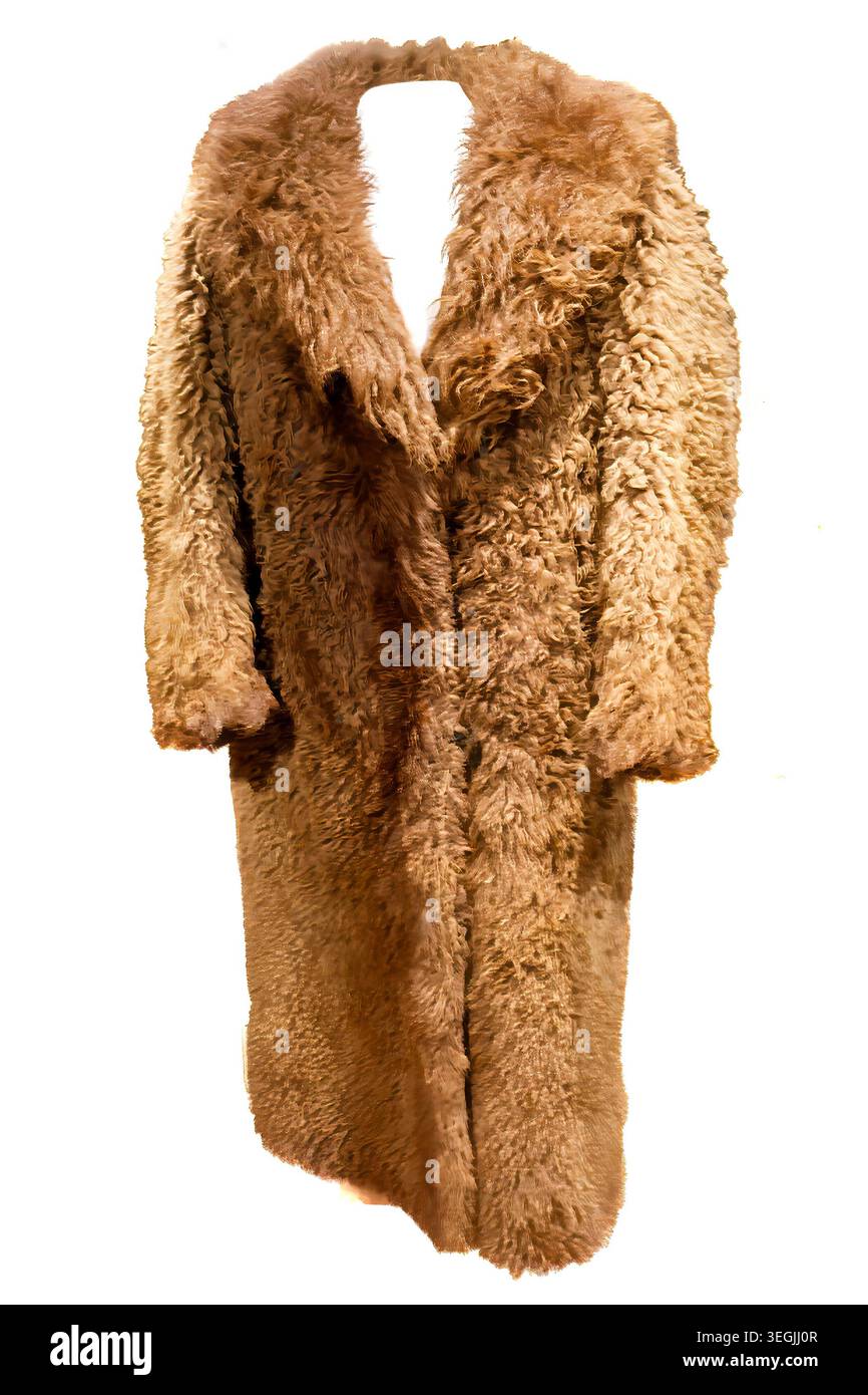 Antique plains bison coat over 100 years old, Montana, USA Stock Photo